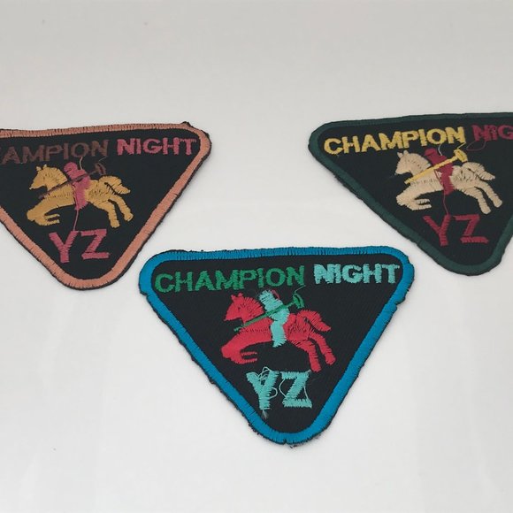 Iron On Patches Lot of 3 Champion Night Embroidery - Picture 3 of 8